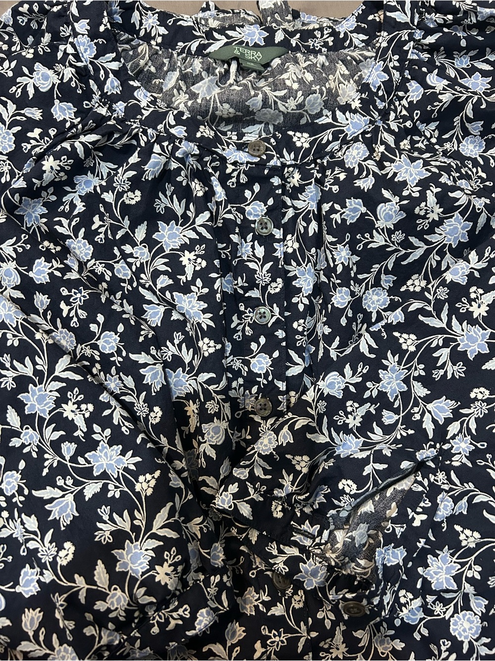 Blue & White Floral Tiered Dress - Picture 4 of 4